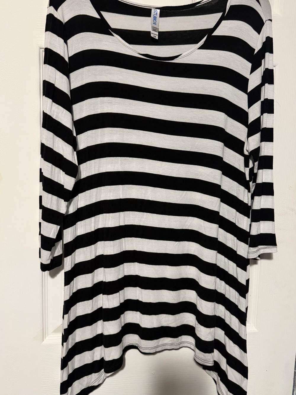 Studio I Black & White Striped Tunic Shirt